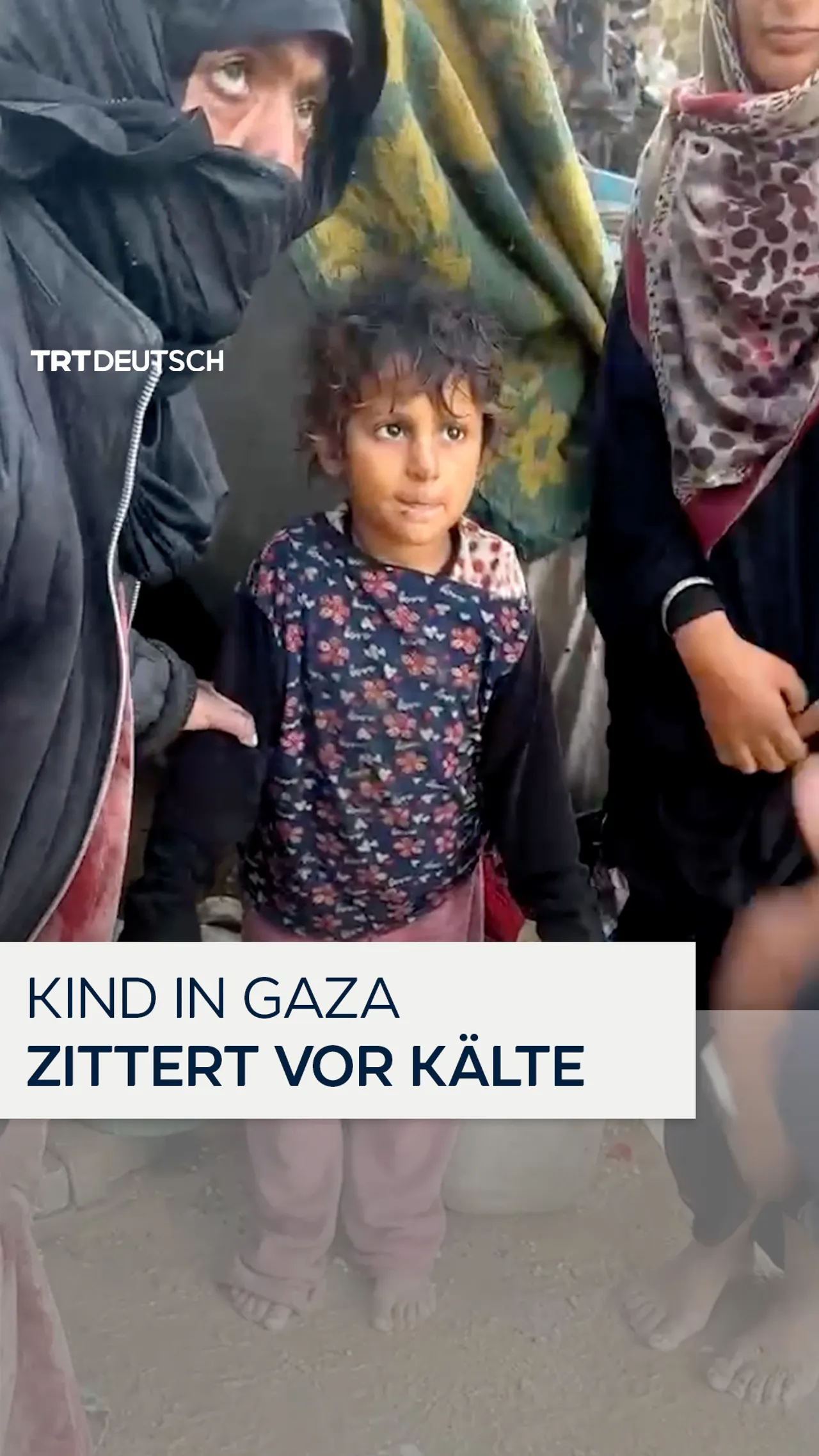 Kind in Gaza zittert vor Kälte